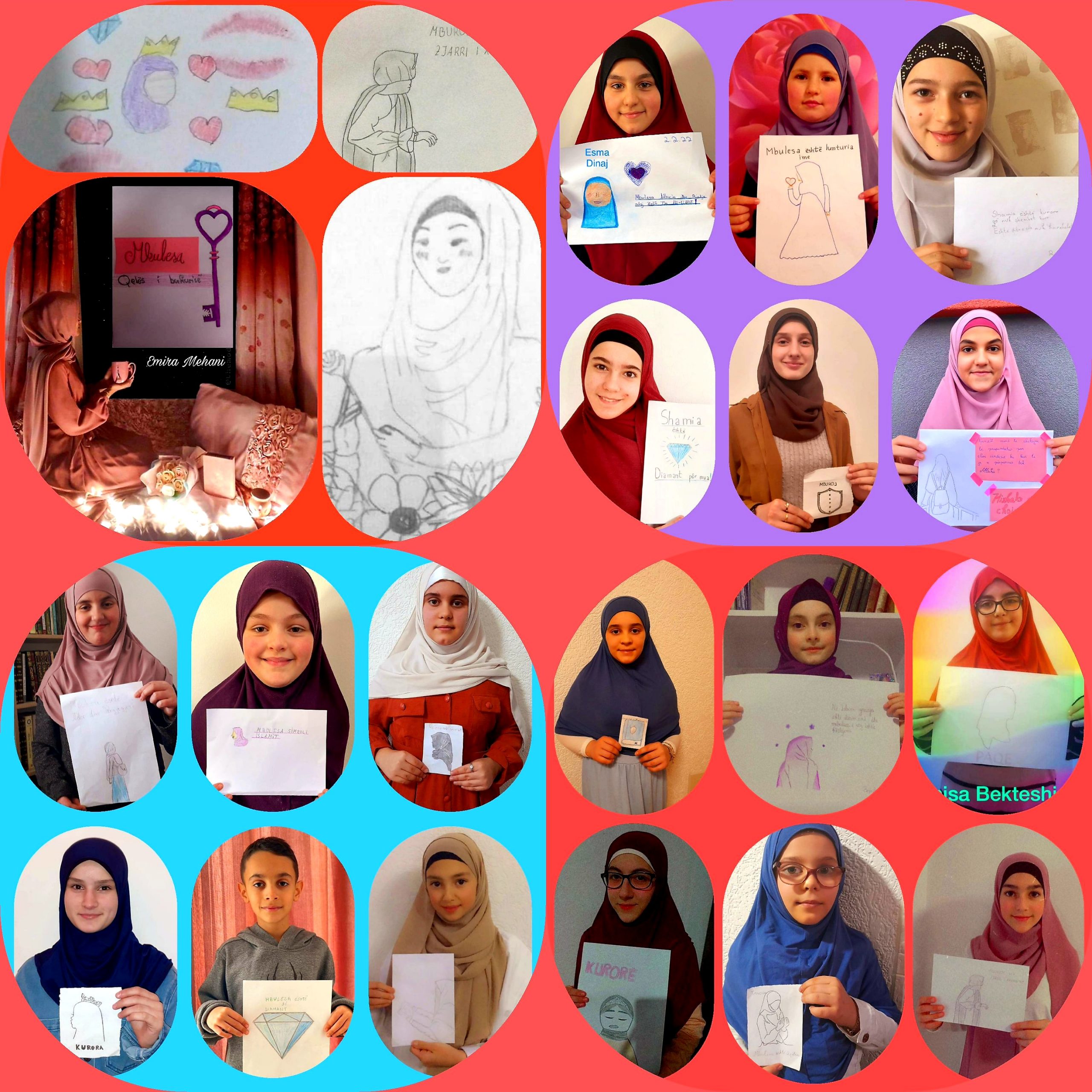اختارت فتيات أكاديمية "الحفاظ الصغار" الرسم للتعبير عن رؤيتهم الخاصة للحجاب